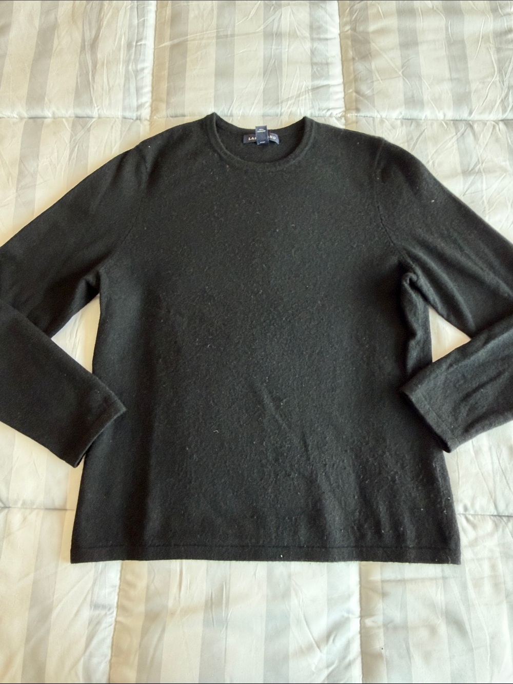 Women’s Lands’ End Cashmere Crewneck Sweater, black, size petite medium